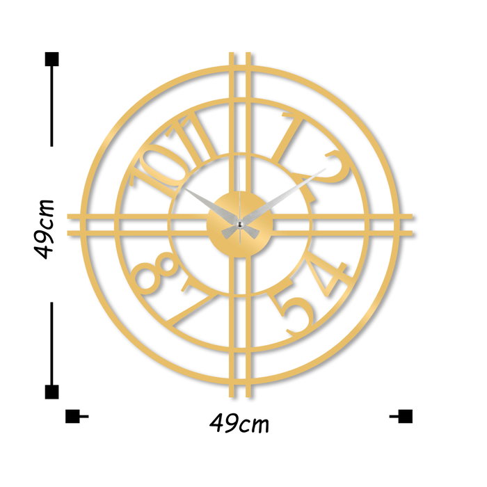 Wallity Metal Wall Clock 33 - Gold